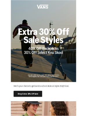 Vans - Last call for an extra 30% off sale styles