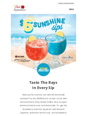 Applebee's - Pucker up for our NEW $6 cocktails 🌞