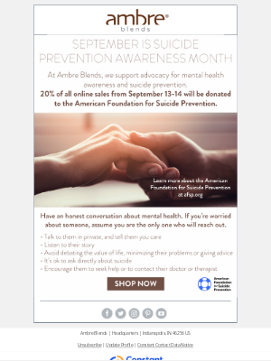 Ambre Blends - September is Suicide Prevention Awareness Month
