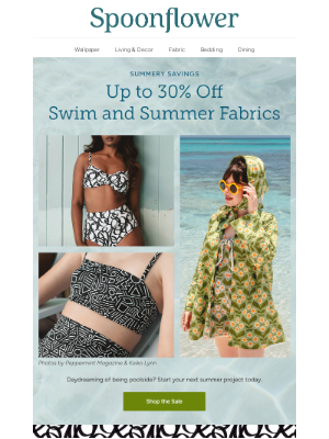 Spoonflower - Up to 30% off swim and summer fabrics 🌞