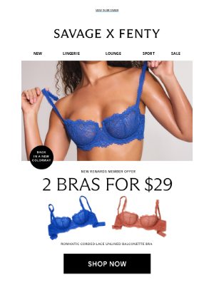 Savage X Fenty - Treat Yourself to TWO Bras for $29