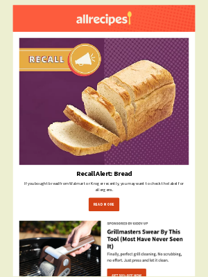 MyRecipes - Recall Alert: Bread