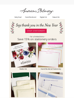 American Stationery - Get ready to say THANK YOU + 15% off