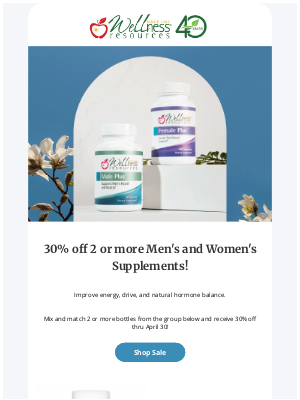 Wellness Resources - Men's & Women's Supplement Sale!