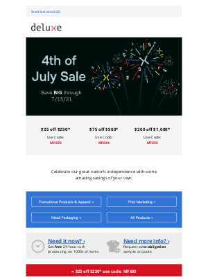 inkhead.com - Red, White and Blue — and huge savings too