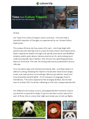 Culture Trip - Tales From Culture Trippers – Ryan Explores Chengdu