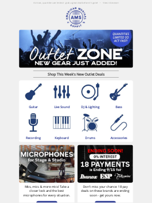 American Musical Supply - SAVE NOW on Gently Used Gear ✨ Hundreds of Outlet Zone Items Just Added!