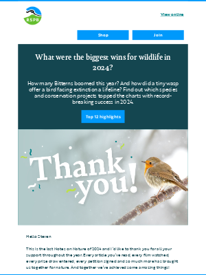 RSPB - 2024 wrapped with wins for wildlife