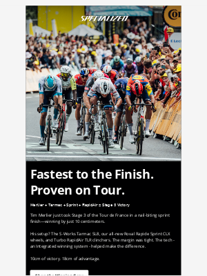Specialized Bicycle Components - Merlier Wins Tour Stage on New Roval Sprint Wheels + RapidAir Tires