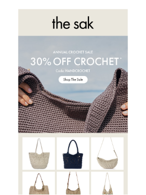 The Sak - Last Chance: 30% Off Crochet Ends Tomorrow ⏳