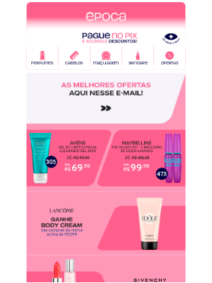 Época Cosméticos Perfumaria (Brazil) - Ofertas + brindes incríveis nas melhores marcas 🤩