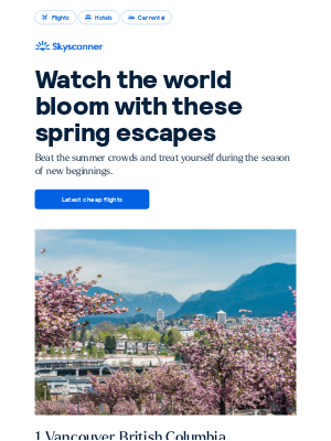 Skyscanner  - Must-visit spots to watch the world bloom 🌸