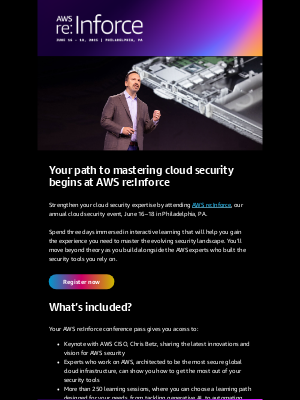 Amazon AWS - Registration now open: AWS re:Inforce 2025