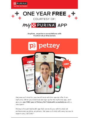 Petfinder - One Free Year of Pet Telehealth from myPurina