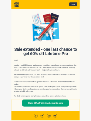 Memrise - Sale extended - one last chance to get 60% off Lifetime Pro