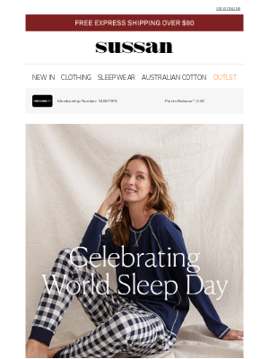 Sussan Corporation Pty Ltd - Celebrate World Sleep Day | 20% Off Sleepwear