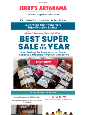 Jerry's Artarama - 🥳 Big News! Our Anniversary = Your Savings (Limited Time!) 🎊