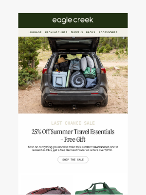 Eagle Creek - ENDS TODAY – Save 25% On Summer Travel Essentials