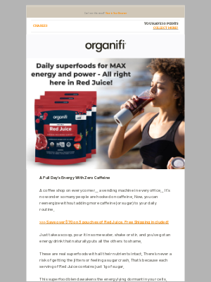 Organifi - Free Shipping and 30% Savings: Red Juice