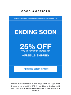 Good American - marvel - Your 25% OFF Ends Soon!