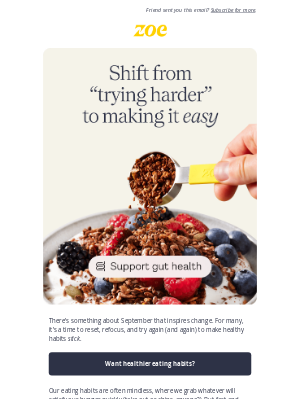 Zoe - How to make healthy eating a habit
