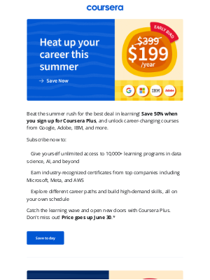 Coursera - Celebrate summer with 50% off Coursera Plus ☀️