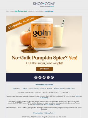 SHOP - Fall Flavor Alert: Drop Pounds & Satisfy Pumpkin Spice Cravings!