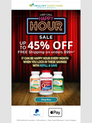 Healthy Directions - LAST CALL on our Happy Hour Sale