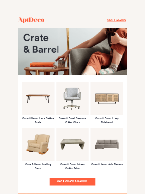 AptDeco - New arrivals from Crate & Barrel and Room & Board