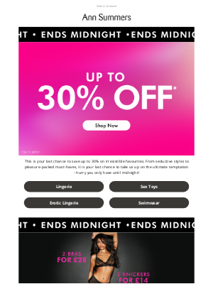 Ann Summers - Hurry! These Offers End Midnight! ❤️‍🔥