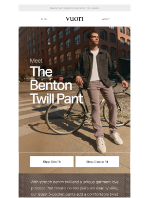 Vuori - Meet Benton: Our Take On A Classic 5-Pocket Pant