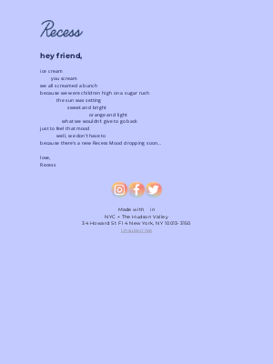 Recess - a dreamy poem