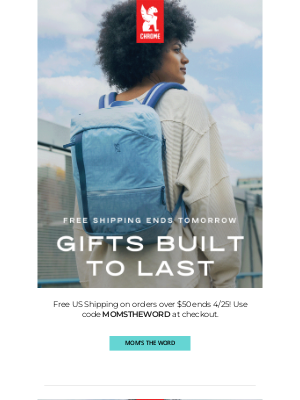 Chrome Industries - Free Shipping For Mom Ends Tomorrow!
