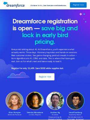 Salesforce - Registration is open — see who’s speaking at Dreamforce