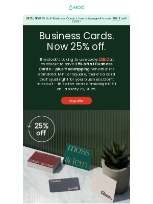 MOO - 🎯 25% off Business Cards. Just for you.