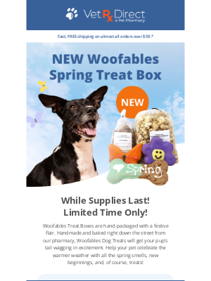 VetRxDirect - Save 5% on NEW Woofables Spring Treats
