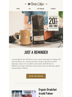 Peet's Coffee - Don’t forget your gift!