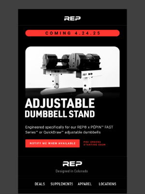 REP Fitness - Get Ready — Dumbbell Stand Launching This Week