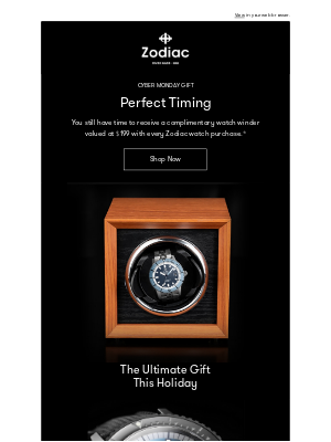 Zodiac Watches - Your Cyber Monday Gift: Complimentary Watch Winder