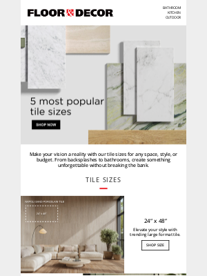 Floor And Decor - Affordable tile + sizes you need = Floor & Decor