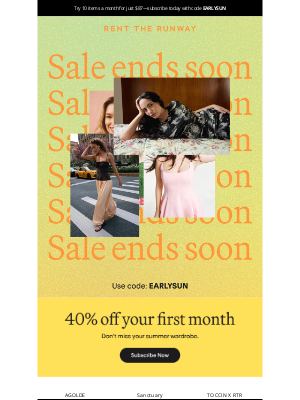 Rent the Runway - 40% off ends soon