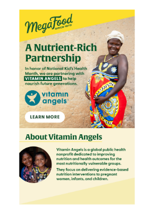 MegaFood - Announcing Our Partnership with Vitamin Angels 🫶