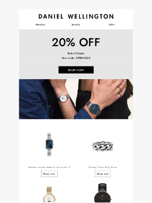 Daniel Wellington - Sale Alert: 20% OFF Starts Now 🙌