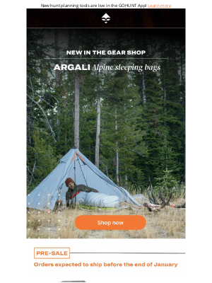 goHUNT - New Argali Alpine Sleeping Bags