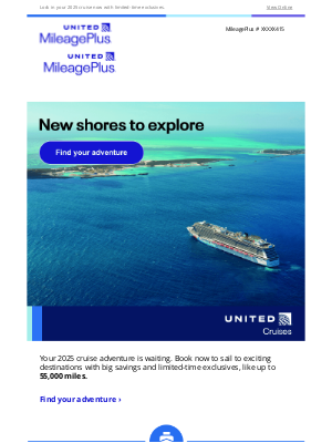 United Airlines - Cruise into the new year with up to 55,000 miles