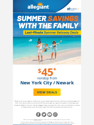 Allegiant Air - Nonstop Summer Flights From $45