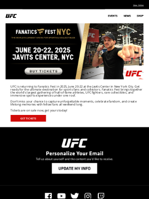 Ultimate Fighting Championship - UFC is Returning to Fanatics Fest NYC