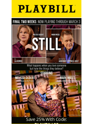 Playbill - Final Weeks! 