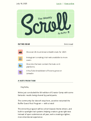 Buffer - 🔬The Weekly Scroll: The best content formats