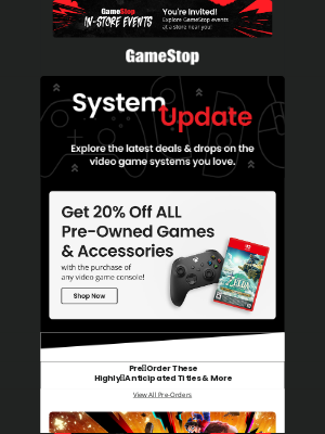 GameStop - 👀 Want to get 20% Off ALL pre-owned games & accessories?